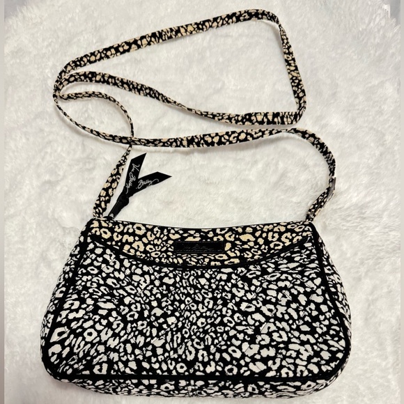 Vera Bradley Black & White Leopard Print Crossbody Shoulder Adjustable Neutral - Picture 13 of 13
